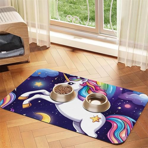 Einhorn-Zubehör, saugfähige Leder-Tischdecke für Hunde und Katzen, Haustierfuttermatte aus Leder für Hunde und Katzen Einhorn-Zubehör, saugfähige Leder-Tischdecke für Hunde und Katzen, Haustierfuttermatte aus Leder für Hunde und Katzen von LXqlSS