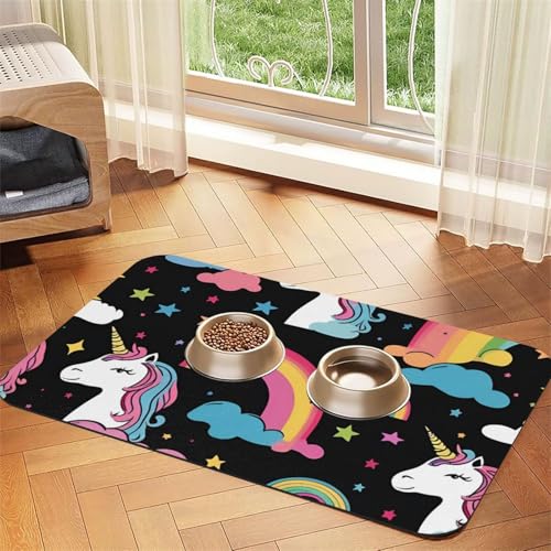 Einhorn-Zubehör, saugfähige Leder-Tischdecke für Hunde und Katzen, Haustierfuttermatte aus Leder für Hunde und Katzen Einhorn-Zubehör, saugfähige Leder-Tischdecke für Hunde und Katzen, Haustierfuttermatte aus Leder für Hunde und Katzen von LXqlSS