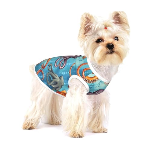 Farbiges Hundehemd mit Oktopus-Aufdruck, Weste für kleine Rassen wie Chihuahuas, Yorkies und Welpen Farbiges Hundehemd mit Oktopus-Aufdruck, Weste für kleine Rassen wie Chihuahuas, Yorkies und Welpen von LXqlSS