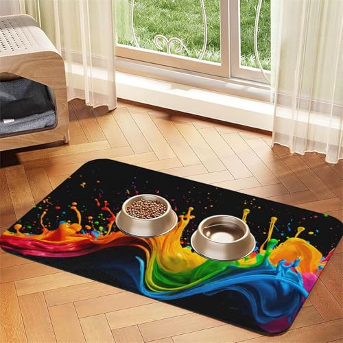 Farbspritzer Hintergrund Druck Haustier saugfähige Leder-Tischdecke für Hunde und Katzen, Haustierfuttermatte aus Leder für Hunde und Katzen Farbspritzer Hintergrund Druck Haustier saugfähige Leder-Tischdecke für Hunde und Katzen, Haustierfuttermatte aus Leder für Hunde und Katzen von LXqlSS