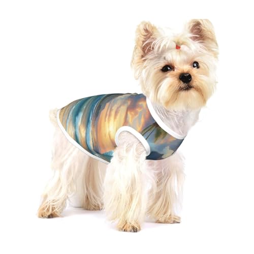 Hunde-Shirt, Palme über blauem Meer, Ozean-Druck, für kleine Rassen wie Chihuahuas, Yorkies und Welpen Hunde-Shirt, Palme über blauem Meer, Ozean-Druck, für kleine Rassen wie Chihuahuas, Yorkies und Welpen von LXqlSS