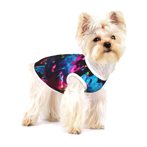 Hunde-Shirt, Weste für kleine Rassen wie Chihuahuas, Yorkies und Welpen mit Farbspritzer-Hintergrund Hunde-Shirt, Weste für kleine Rassen wie Chihuahuas, Yorkies und Welpen mit Farbspritzer-Hintergrund von LXqlSS