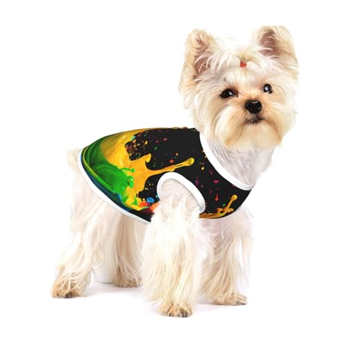 Hunde-Shirt, Weste für kleine Rassen wie Chihuahuas, Yorkies und Welpen mit Farbspritzer-Hintergrund Hunde-Shirt, Weste für kleine Rassen wie Chihuahuas, Yorkies und Welpen mit Farbspritzer-Hintergrund von LXqlSS