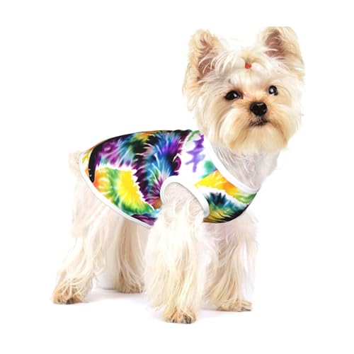 Hunde-Shirt mit Bärentanz-Motiv, Batikdruck, für kleine Rassen wie Chihuahuas, Yorkies und Welpen von LXqlSS