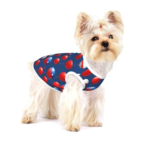 Hunde-Shirt mit Cartoon-Ballon-Druck, für kleine Rassen wie Chihuahuas, Yorkies und Welpen von LXqlSS