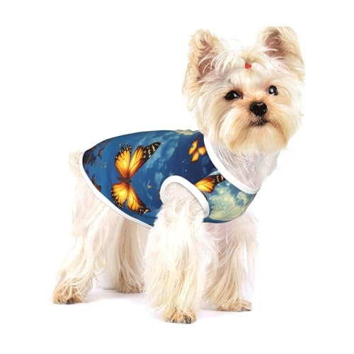Hunde-Shirt mit tanzendem Schmetterlings-Aufdruck, für kleine Rassen wie Chihuahuas, Yorkies und Welpen Hunde-Shirt mit tanzendem Schmetterlings-Aufdruck, für kleine Rassen wie Chihuahuas, Yorkies und Welpen von LXqlSS