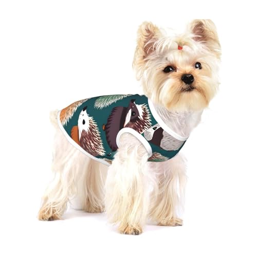 Hunde-Shirt mit vielen Igel-Aufdruck, für kleine Rassen wie Chihuahuas, Yorkies und Welpen von LXqlSS