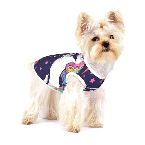 Hundehemd mit Einhorn-Zubehör, bedruckt, für kleine Rassen wie Chihuahuas, Yorkies und Welpen Hundehemd mit Einhorn-Zubehör, bedruckt, für kleine Rassen wie Chihuahuas, Yorkies und Welpen von LXqlSS