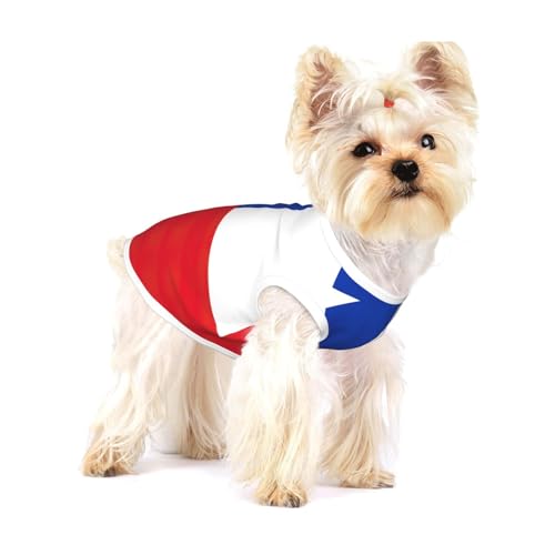 Hundehemd mit Flagge von Chile, für kleine Rassen wie Chihuahuas, Yorkies und Welpen von LXqlSS