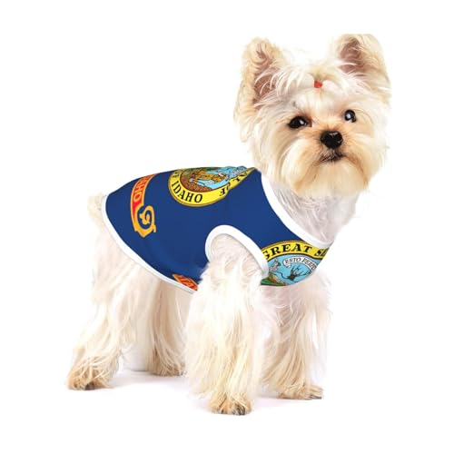 Hundehemd mit Idaho Bundesstaatsflagge, für kleine Rassen wie Chihuahuas, Yorkies und Welpen von LXqlSS