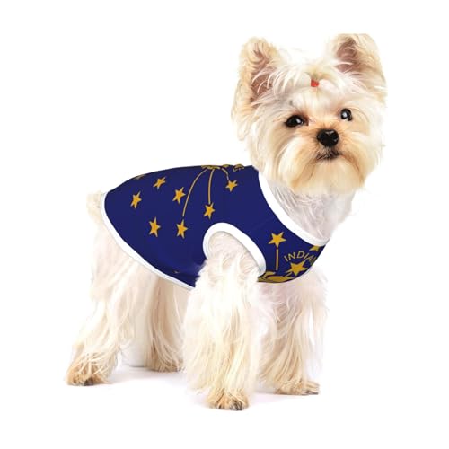 Hundehemd mit Indiana-Flagge, für kleine Rassen wie Chihuahuas, Yorkies und Welpen von LXqlSS