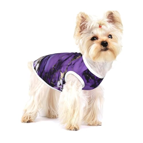 Hundehemd mit Marmor-Aufdruck, für kleine Rassen wie Chihuahuas, Yorkies und Welpen, Violett Hundehemd mit Marmor-Aufdruck, für kleine Rassen wie Chihuahuas, Yorkies und Welpen, Violett von LXqlSS