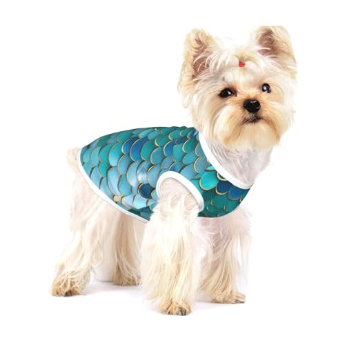 Hundehemd mit Meerjungfrauen-Schuppen-Druck, für kleine Rassen wie Chihuahuas, Yorkies und Welpen Hundehemd mit Meerjungfrauen-Schuppen-Druck, für kleine Rassen wie Chihuahuas, Yorkies und Welpen von LXqlSS