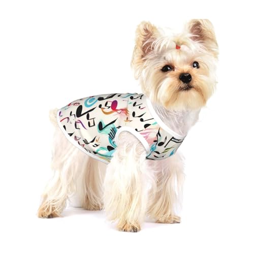 Hundehemd mit Musiknoten-Aufdruck, für kleine Rassen wie Chihuahuas, Yorkies und Welpen Hundehemd mit Musiknoten-Aufdruck, für kleine Rassen wie Chihuahuas, Yorkies und Welpen von LXqlSS