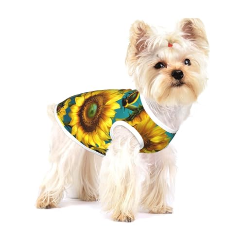 Hundehemd mit Sonnenblumen-Motiv, für kleine Rassen wie Chihuahuas, Yorkies und Welpen Hundehemd mit Sonnenblumen-Motiv, für kleine Rassen wie Chihuahuas, Yorkies und Welpen von LXqlSS