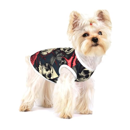 Hundehemd mit Totenkopf-Skelett-Druck, für kleine Rassen wie Chihuahuas, Yorkies und Welpen Hundehemd mit Totenkopf-Skelett-Druck, für kleine Rassen wie Chihuahuas, Yorkies und Welpen von LXqlSS