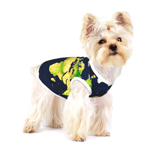 Hundehemd mit Weltkarten-Aufdruck, für kleine Rassen wie Chihuahuas, Yorkies und Welpen Hundehemd mit Weltkarten-Aufdruck, für kleine Rassen wie Chihuahuas, Yorkies und Welpen von LXqlSS
