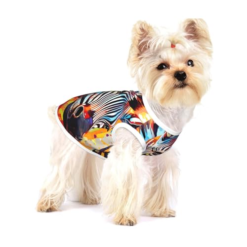 Hundehemd mit abstraktem Zebramuster, für kleine Rassen wie Chihuahuas, Yorkies und Welpen von LXqlSS