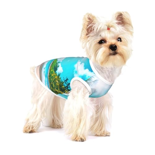 Hundehemd mit tropischem Ozean-Strand-Motiv, für kleine Rassen wie Chihuahuas, Yorkies und Welpen Hundehemd mit tropischem Ozean-Strand-Motiv, für kleine Rassen wie Chihuahuas, Yorkies und Welpen von LXqlSS