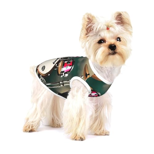 Jazz-Trommel-Print Hunde-Shirt, Weste für kleine Rassen wie Chihuahuas, Yorkies und Welpen Jazz-Trommel-Print Hunde-Shirt, Weste für kleine Rassen wie Chihuahuas, Yorkies und Welpen von LXqlSS