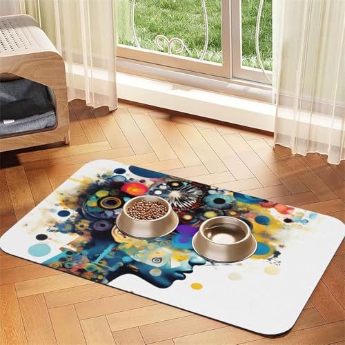Künstliche Intelligenz, Gehirndruck, saugfähige Leder-Tischdecke für Hunde und Katzen, Haustierfuttermatte aus Leder für Hunde und Katzen Künstliche Intelligenz, Gehirndruck, saugfähige Leder-Tischdecke für Hunde und Katzen, Haustierfuttermatte aus Leder für Hunde und Katzen von LXqlSS