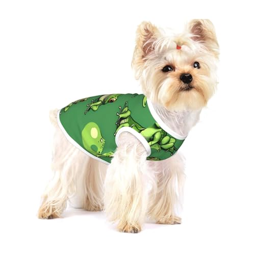 Lustiges grünes Frösch-Hunde-Shirt, Hunde-Shirt, Weste für kleine Rassen wie Chihuahuas, Yorkies und Welpen Lustiges grünes Frösch-Hunde-Shirt, Hunde-Shirt, Weste für kleine Rassen wie Chihuahuas, Yorkies und Welpen von LXqlSS