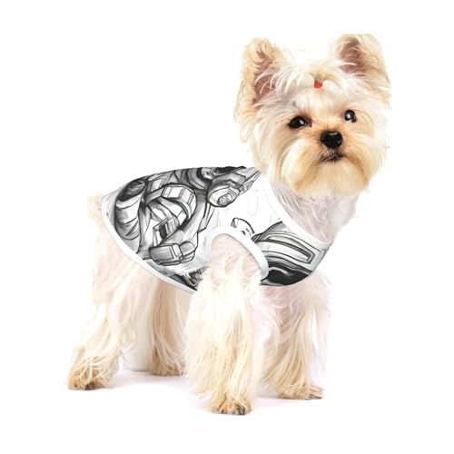 Monochromes Hunde-Shirt im Skizzen-Stil, Gaming-Druck, für kleine Rassen wie Chihuahuas, Yorkies und Welpen Monochromes Hunde-Shirt im Skizzen-Stil, Gaming-Druck, für kleine Rassen wie Chihuahuas, Yorkies und Welpen von LXqlSS
