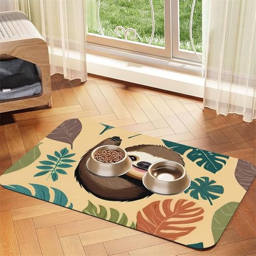 Naughty Faultier Baby Print Haustier saugfähige Leder-Tischdecke für Hunde und Katzen, Haustierfuttermatte aus Leder für Hunde und Katzen Naughty Faultier Baby Print Haustier saugfähige Leder-Tischdecke für Hunde und Katzen, Haustierfuttermatte aus Leder für Hunde und Katzen von LXqlSS
