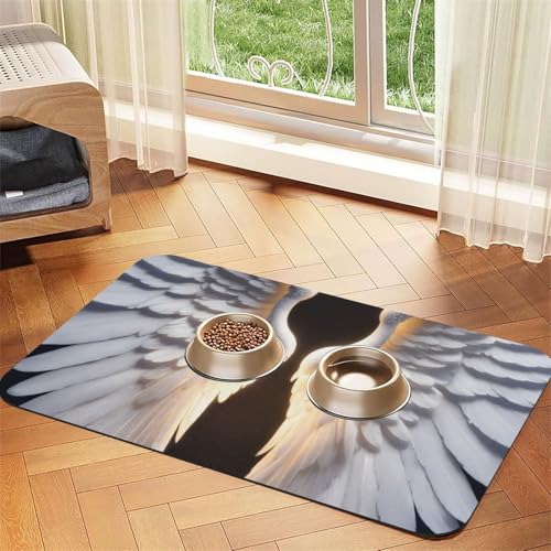 Saugfähige Leder-Tischdecke für Hunde und Katzen, Engelsflügel-Aufdruck, Futtermatte aus Leder für Hunde und Katzen Saugfähige Leder-Tischdecke für Hunde und Katzen, Engelsflügel-Aufdruck, Futtermatte aus Leder für Hunde und Katzen von LXqlSS