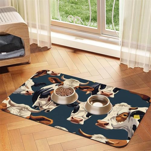 Saugfähige Leder-Tischdecke für Hunde und Katzen, Kuh-Aufdruck, Futtermatte aus Leder für Hunde und Katzen Saugfähige Leder-Tischdecke für Hunde und Katzen, Kuh-Aufdruck, Futtermatte aus Leder für Hunde und Katzen von LXqlSS
