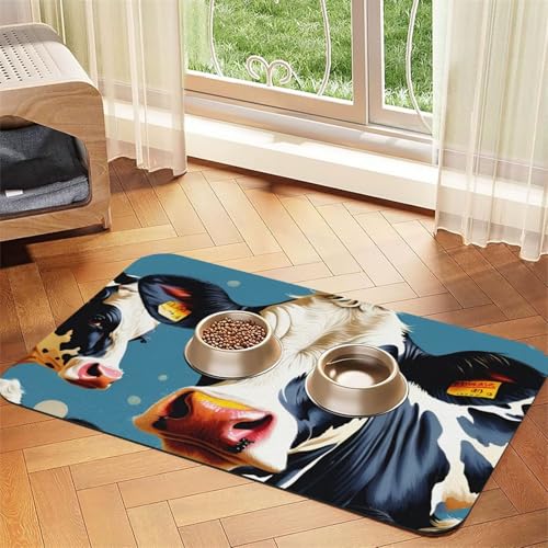 Saugfähige Leder-Tischdecke für Hunde und Katzen, Kuh-Aufdruck, Futtermatte aus Leder für Hunde und Katzen Saugfähige Leder-Tischdecke für Hunde und Katzen, Kuh-Aufdruck, Futtermatte aus Leder für Hunde und Katzen von LXqlSS