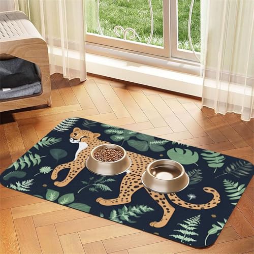 Saugfähige Leder-Tischdecke für Hunde und Katzen, Leopardenmuster, Futtermatte aus Leder für Hunde und Katzen Saugfähige Leder-Tischdecke für Hunde und Katzen, Leopardenmuster, Futtermatte aus Leder für Hunde und Katzen von LXqlSS