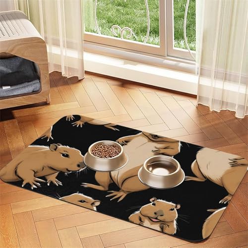 Saugfähige Leder-Tischdecke für Hunde und Katzen, Meerschweinchen-Aufdruck, Futtermatte aus Leder für Hunde und Katzen von LXqlSS