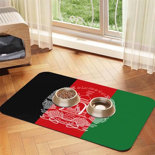 Saugfähige Leder-Tischdecke für Hunde und Katzen, Motiv: Flagge von Afghanistan, Futtermatte aus Leder für Hunde und Katzen Saugfähige Leder-Tischdecke für Hunde und Katzen, Motiv: Flagge von Afghanistan, Futtermatte aus Leder für Hunde und Katzen von LXqlSS