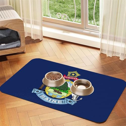 Saugfähige Leder-Tischdecke für Hunde und Katzen, Motiv: Maine State Flagge, Futtermatte aus Leder für Hunde und Katzen Saugfähige Leder-Tischdecke für Hunde und Katzen, Motiv: Maine State Flagge, Futtermatte aus Leder für Hunde und Katzen von LXqlSS