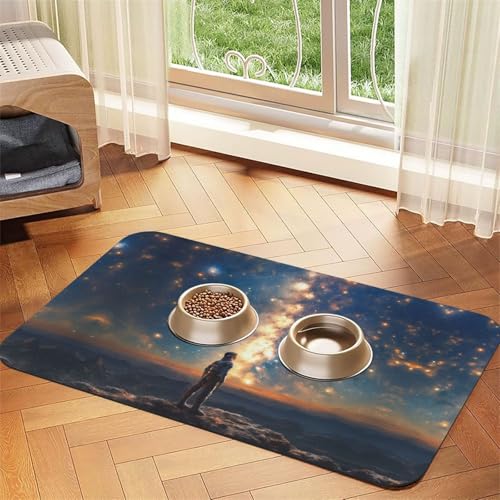 Saugfähige Leder-Tischdecke für Hunde und Katzen, Motiv: Sternenhimmel, tiefer Druck, Futtermatte aus Leder für Hunde und Katzen Saugfähige Leder-Tischdecke für Hunde und Katzen, Motiv: Sternenhimmel, tiefer Druck, Futtermatte aus Leder für Hunde und Katzen von LXqlSS