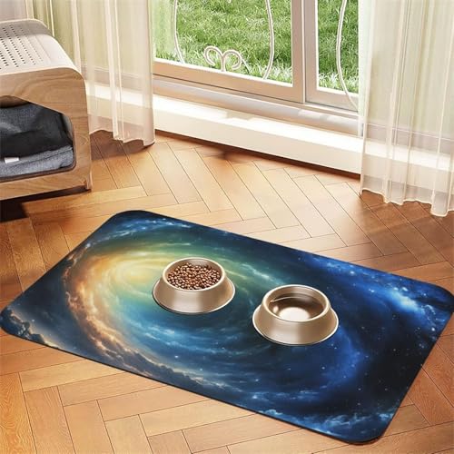 Saugfähige Leder-Tischdecke für Hunde und Katzen, Motiv: Sternenhimmel, tiefer Weltraum-Druck, Haustierfuttermatte für Hunde und Katzen Saugfähige Leder-Tischdecke für Hunde und Katzen, Motiv: Sternenhimmel, tiefer Weltraum-Druck, Haustierfuttermatte für Hunde und Katzen von LXqlSS