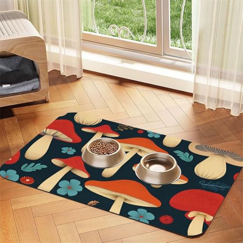 Saugfähige Leder-Tischdecke für Hunde und Katzen, Pilzdruck, Futtermatte aus Leder für Hunde und Katzen Saugfähige Leder-Tischdecke für Hunde und Katzen, Pilzdruck, Futtermatte aus Leder für Hunde und Katzen von LXqlSS