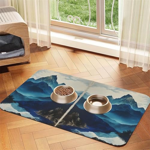 Saugfähige Leder-Tischdecke für Hunde und Katzen, Rocky Mountain Print, Futtermatte aus Leder für Hunde und Katzen Saugfähige Leder-Tischdecke für Hunde und Katzen, Rocky Mountain Print, Futtermatte aus Leder für Hunde und Katzen von LXqlSS