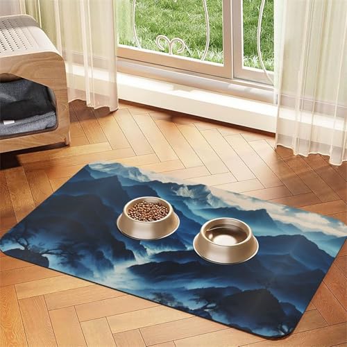 Saugfähige Leder-Tischdecke für Hunde und Katzen, Rocky Mountain Print, Futtermatte aus Leder für Hunde und Katzen Saugfähige Leder-Tischdecke für Hunde und Katzen, Rocky Mountain Print, Futtermatte aus Leder für Hunde und Katzen von LXqlSS