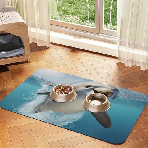 Saugfähige Leder-Tischdecke für Hunde und Katzen, Tierfuttermatte, Futtermatte aus Leder für Hunde und Katzen von LXqlSS