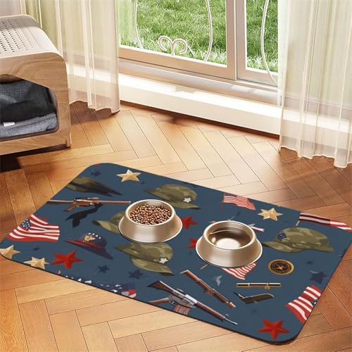 Saugfähige Leder-Tischdecke für Hunde und Katzen, Tierfuttermatte, Futtermatte für Hunde und Katzen, Rot / Weiß von LXqlSS