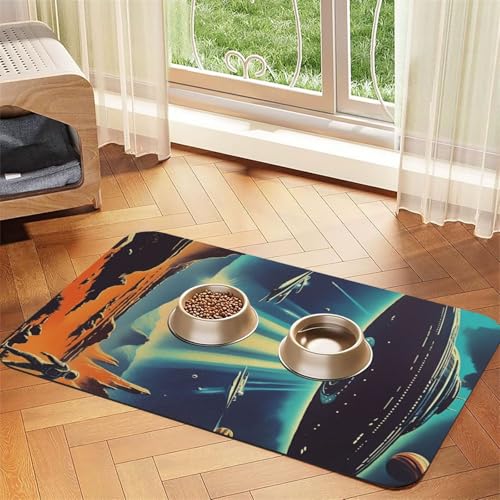 Saugfähige Leder-Tischdecke für Hunde und Katzen, Tierfuttermatte, Leder-Futtermatte für Hunde und Katzen von LXqlSS