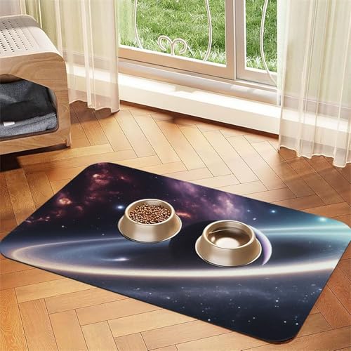 Saugfähige Leder-Tischdecke für Hunde und Katzen, Weltraumplaneten-Druck, Futtermatte aus Leder für Hunde und Katzen Saugfähige Leder-Tischdecke für Hunde und Katzen, Weltraumplaneten-Druck, Futtermatte aus Leder für Hunde und Katzen von LXqlSS