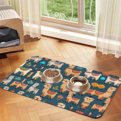 Saugfähige Leder-Tischdecke für Hunde und Katzen, indischer Alpaka-Druck, Futtermatte aus Leder für Hunde und Katzen Saugfähige Leder-Tischdecke für Hunde und Katzen, indischer Alpaka-Druck, Futtermatte aus Leder für Hunde und Katzen von LXqlSS