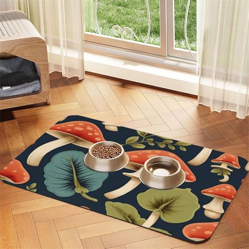 Saugfähige Leder-Tischdecke für Hunde und Katzen, magischer Pilz-Druck, Futtermatte aus Leder für Hunde und Katzen Saugfähige Leder-Tischdecke für Hunde und Katzen, magischer Pilz-Druck, Futtermatte aus Leder für Hunde und Katzen von LXqlSS