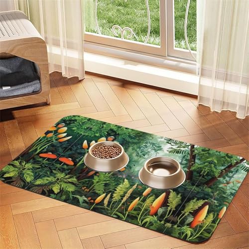 Saugfähige Leder-Tischdecke für Hunde und Katzen, mit Blumenblatt-Aufdruck, Futtermatte aus Leder für Hunde und Katzen Saugfähige Leder-Tischdecke für Hunde und Katzen, mit Blumenblatt-Aufdruck, Futtermatte aus Leder für Hunde und Katzen von LXqlSS