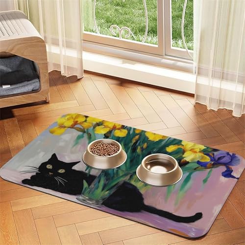 Saugfähige Leder-Tischdecke für Hunde und Katzen, mit Blumenverzierung, Futtermatte aus Leder für Hunde und Katzen Saugfähige Leder-Tischdecke für Hunde und Katzen, mit Blumenverzierung, Futtermatte aus Leder für Hunde und Katzen von LXqlSS