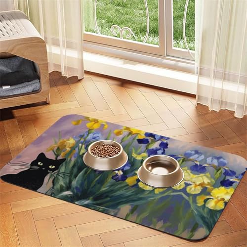 Saugfähige Leder-Tischdecke für Hunde und Katzen, mit Blumenverzierung, Futtermatte aus Leder für Hunde und Katzen Saugfähige Leder-Tischdecke für Hunde und Katzen, mit Blumenverzierung, Futtermatte aus Leder für Hunde und Katzen von LXqlSS