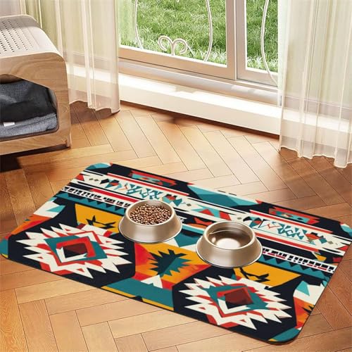 Saugfähige Leder-Tischdecke für Hunde und Katzen, mit Indianer-Muster, Futtermatte aus Leder für Hunde und Katzen Saugfähige Leder-Tischdecke für Hunde und Katzen, mit Indianer-Muster, Futtermatte aus Leder für Hunde und Katzen von LXqlSS